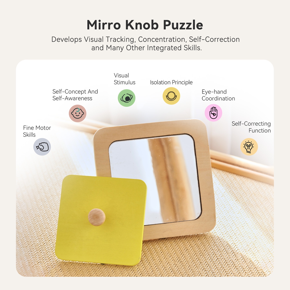 Montessori Wooden Mirror Puzzl - огляд і ціна Montessori Wooden Busy Board Toddler