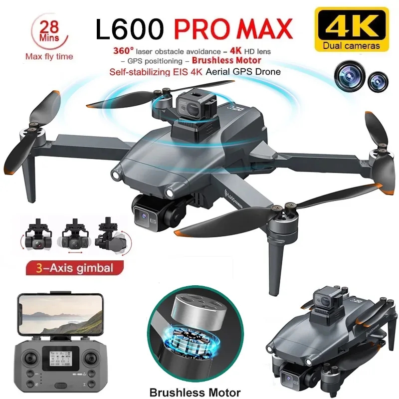 L600 PRO MAX GPS Drone Profess - огляд і ціна Fpv Brushless Rc Drone 4K
