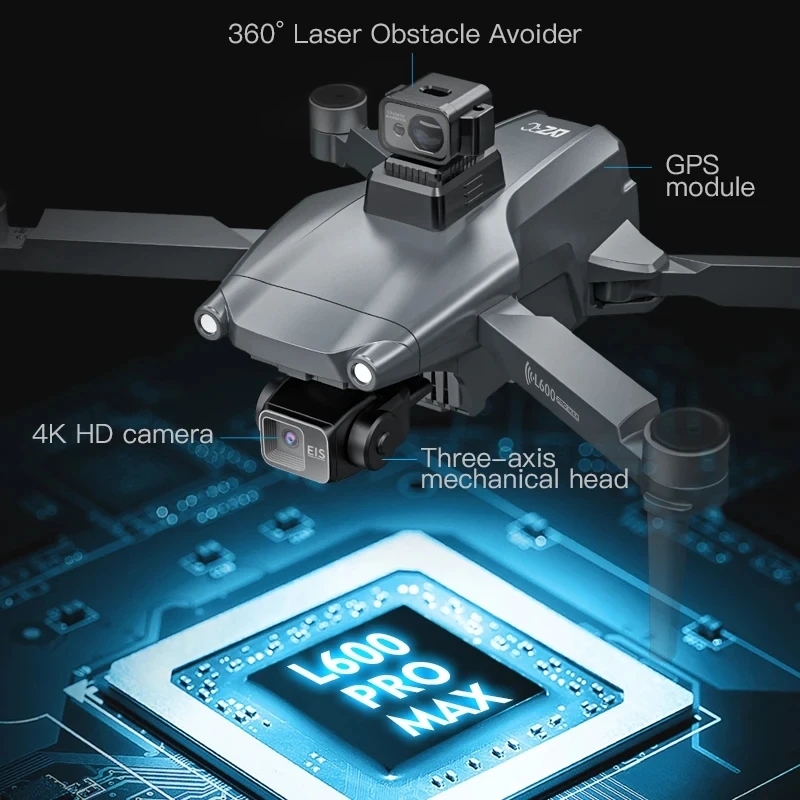 L600 PRO MAX GPS Drone Profess - огляд і ціна Fpv Brushless Rc Drone 4K