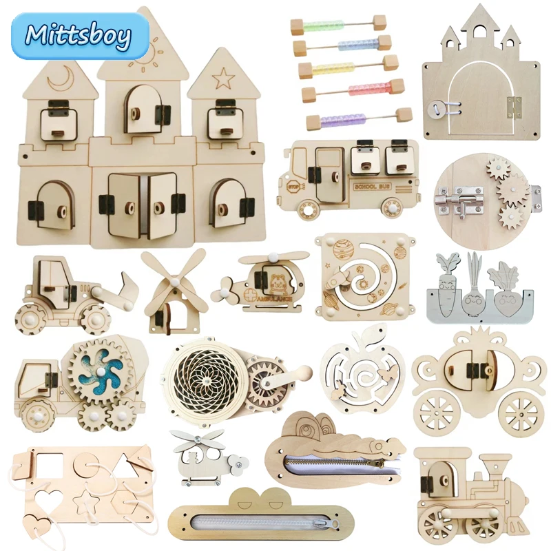 Montessori Busy Board DIY Wood - огляд і ціна Montessori Wooden Busy Board Toddler